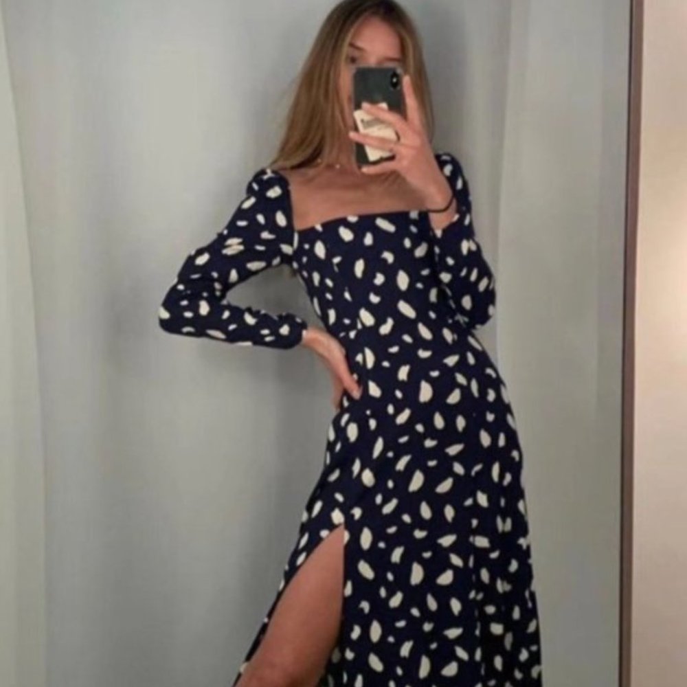 Reformation Sigmund Dress — Splatter Print, Size 4